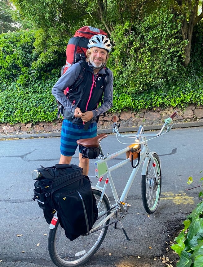 Ian Sobieski biking in Sausalito, CA